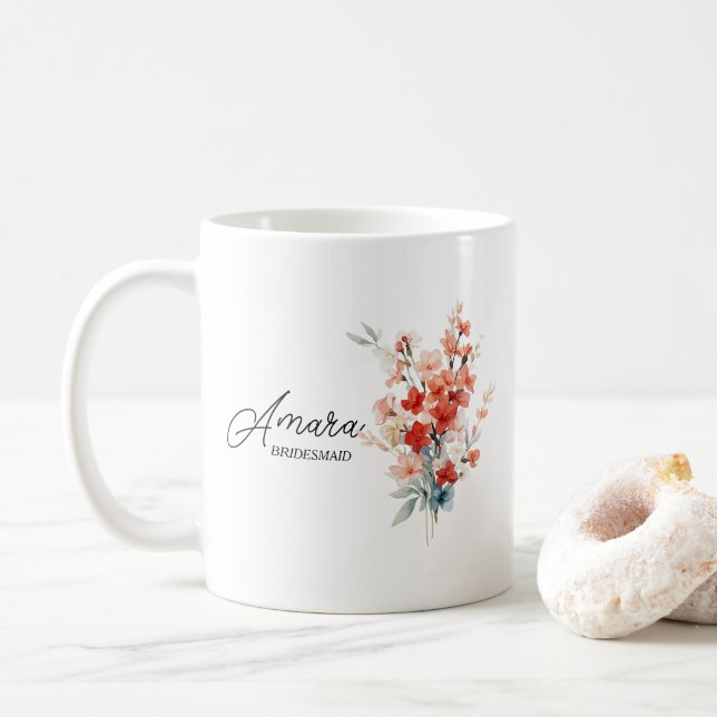 Café Caneca Personalizada, Presente para Dama de Honra (Com Donut)