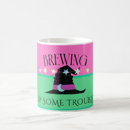 Café Caneca Personalizada Rosa e Verde de Halloween par