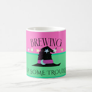 Café Caneca Personalizada Rosa e Verde de Halloween par