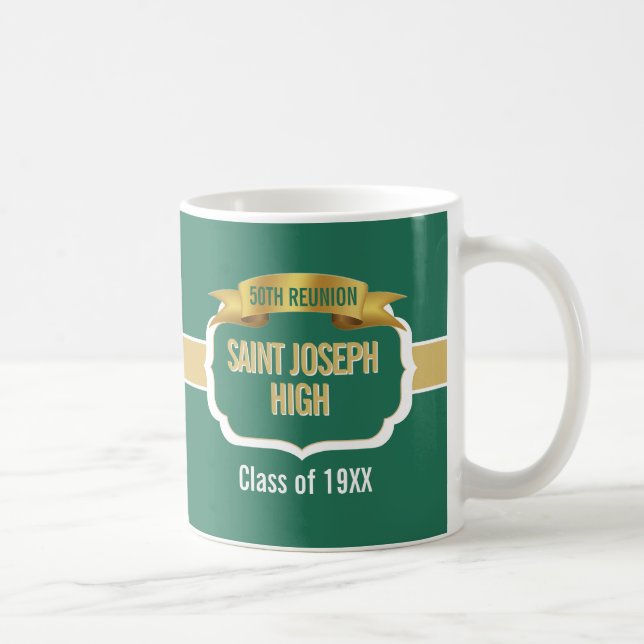 Café Caneca Personalizada Verde para Encontro de 50 Ano (Direita)