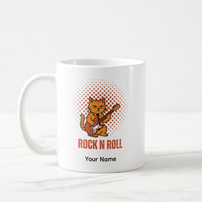 Café Caneca Personalizável de Gato Pedra Fofa (Esquerda)