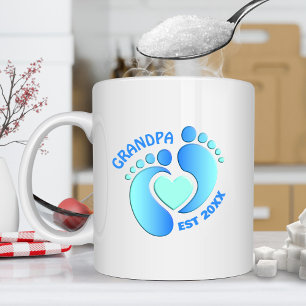 Café Caneca Pés de Bebê Azul para Vovô