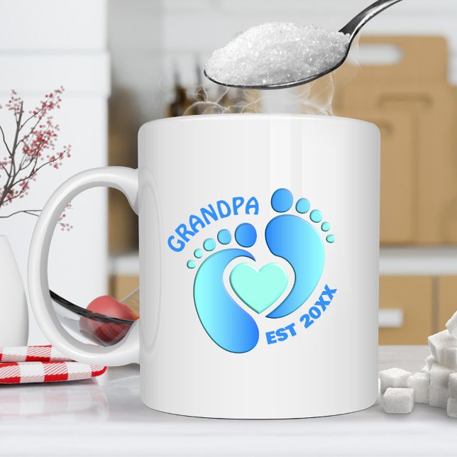 Café Caneca Pés de Bebê Azul para Vovô (Criador carregado)