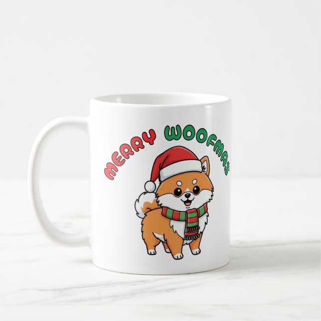 Café Caneca Pomeraniana de Natal: Feliz Woofmas (Esquerda)