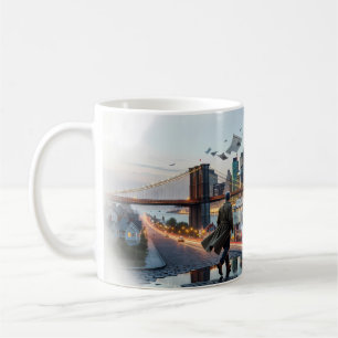 Café Caneca Ponte de Brooklyn Crepúsculo Andarilho Soli