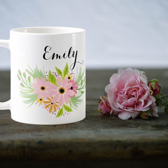 Café Caneca Presente para Damas de Honra com Flores Ros (Criador carregado)