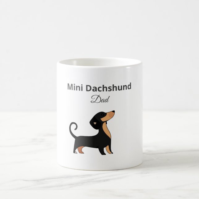 Café Caneca Presente para Pai de Dachshund Miniatura pa (Centro)