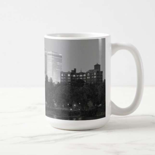 Café Caneca preta & branca da skyline de Tulsa (Direita)