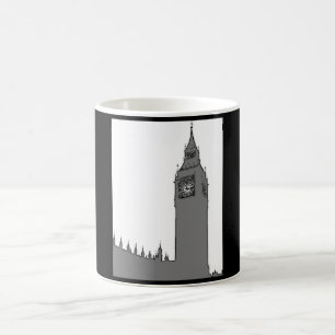 Café Caneca preta & branca de Londres Big Ben