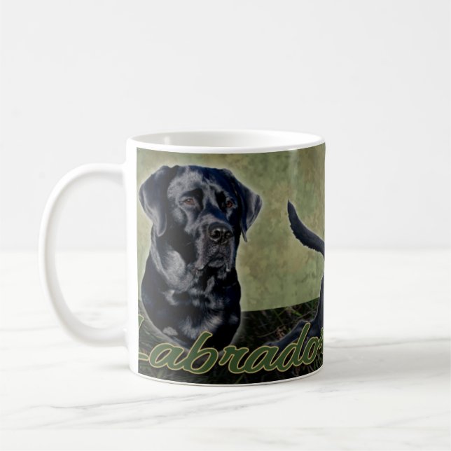 Café Caneca preta da colagem de labrador retriever (Esquerda)