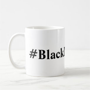 Café Caneca preta de Hashtag da matéria das vidas