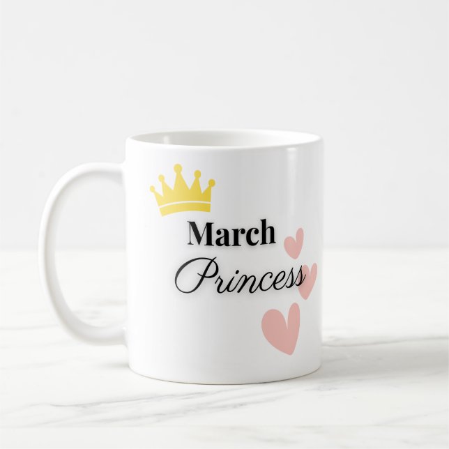 Café Caneca Princesa de Março – Coroa Dourada e Coraçõe (Esquerda)