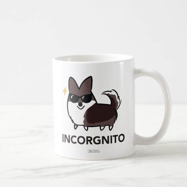 Café Caneca rajado de Incorgnito do Corgi do casaco de (Direita)