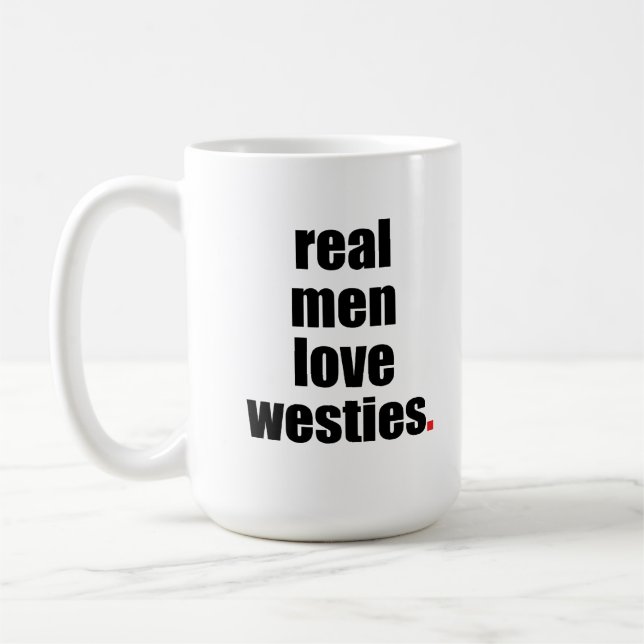 Café Caneca real de Westies do amor dos homens (Esquerda)