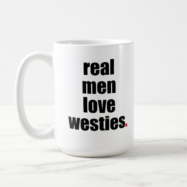 Café Caneca real de Westies do amor dos homens (Esquerda)