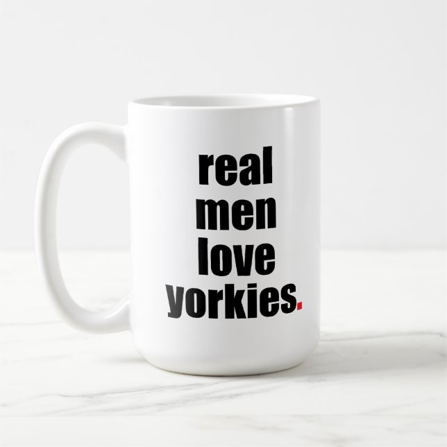 Café Caneca real de Yorkies do amor dos homens (Esquerda)
