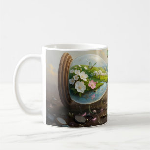 Café Caneca Relógio de Areia Surreal Oásis de Primavera