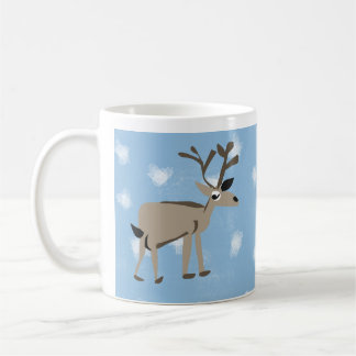Café Caneca Rena de Inverno Fofa & Flocos de Neve Caind