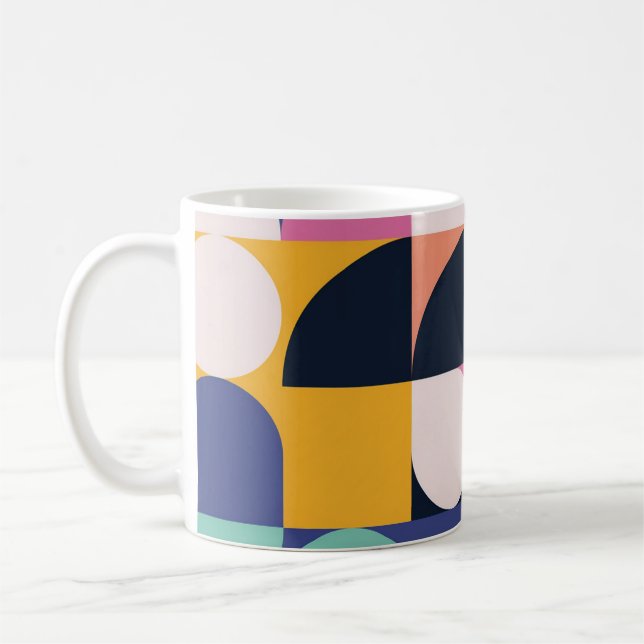 Café Caneca Retro de Geometria Pop – Meio do Século Col (Esquerda)