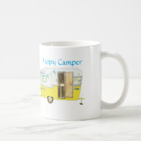 Caneca retro do reboque de campista