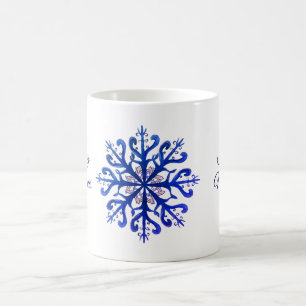 Café Caneca retro mágica do floco de neve