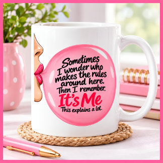 Café Caneca Retro Personalizada de Borracha Rosa Engraç