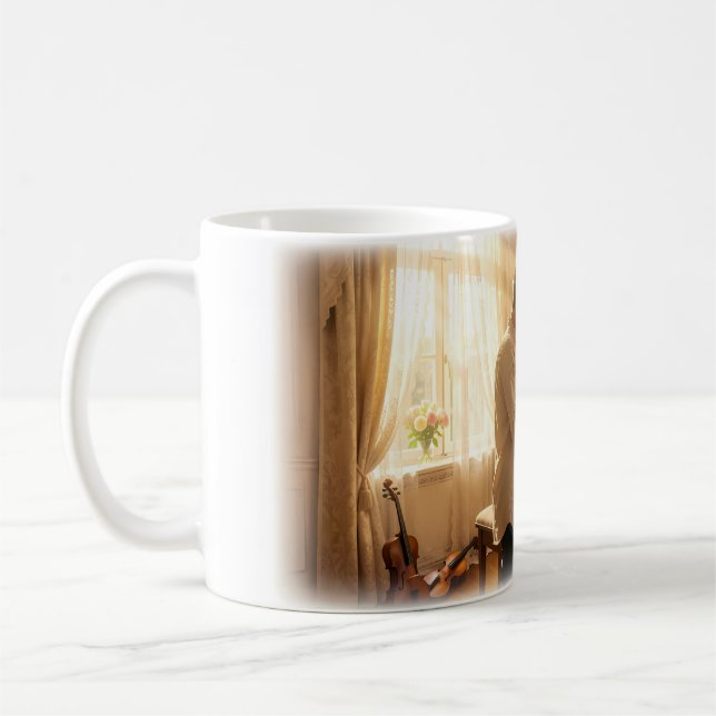 Café Caneca Romance de Piano Iluminado pelo Sol e Amor  (Esquerda)