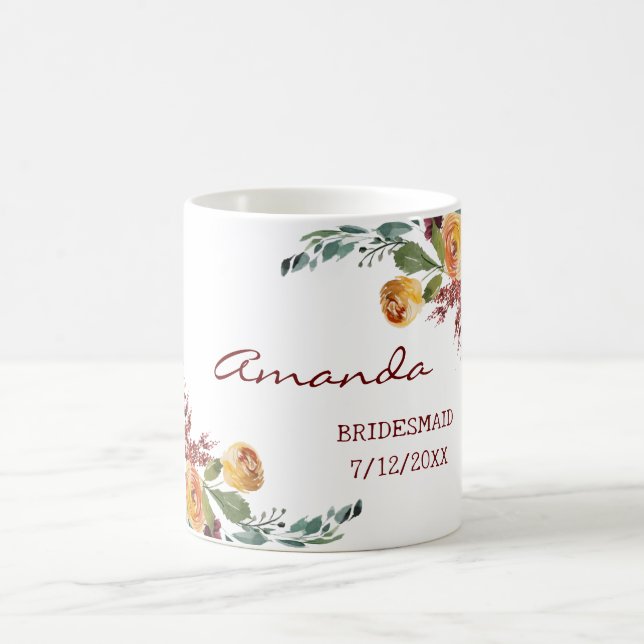 Café Caneca romântica floral para damas de honra (Centro)