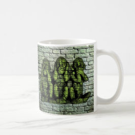 Café Caneca sábia de três grafites dos macacos