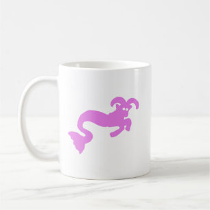 Café Caneca Silhueta de Cabra do Mar Rosa Zodíaco