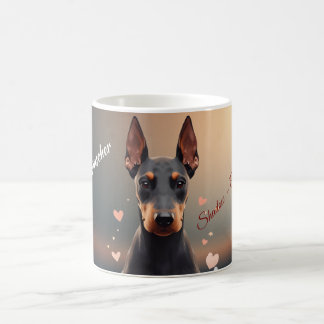 Café Caneca Silhueta de Doberman Pinscher Elegante – Pe