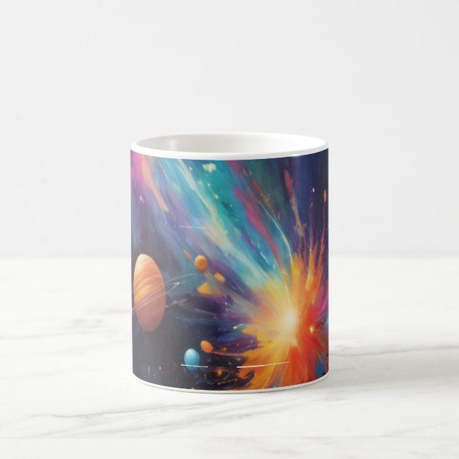 Café Caneca Silhueta de Veado Celestial Místico Espaço  (Centro)