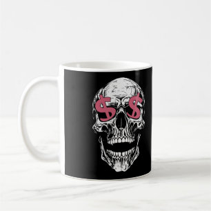 Café Caneca Skull & Dollar Eyes – Vibrações de Dinheiro