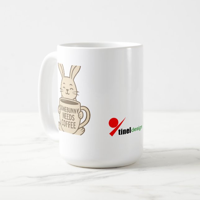 Café Caneca "Somebunny Needs Coffee" | Gif de Pun do Co (Frente Esquerda)