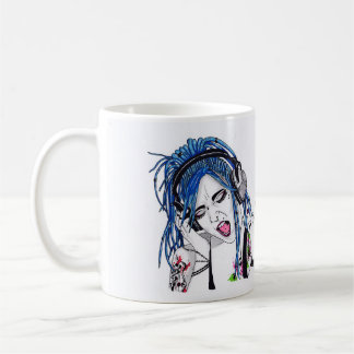 Café Caneca Tattooed alternativo da menina de Dreadlock