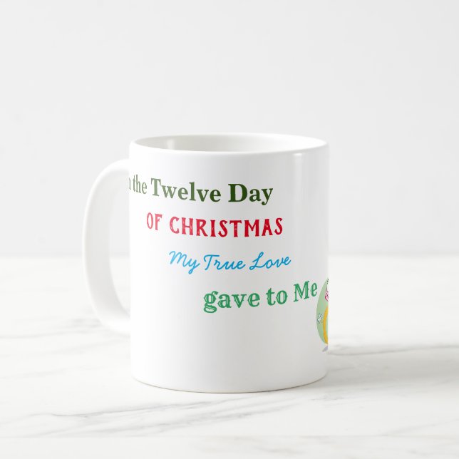 Café Caneca Tema 12 Dias de Natal para Ela (Frente Esquerda)