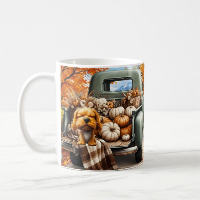 Café Caneca Temática de Cachorro de Outono (Esquerda)