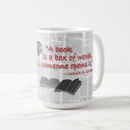 Café caneca temática de livro