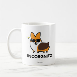Café Caneca Tricolor vermelha de Incorgnito do Corgi