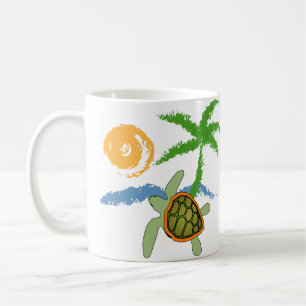 Café Caneca tropical da tartaruga de mar