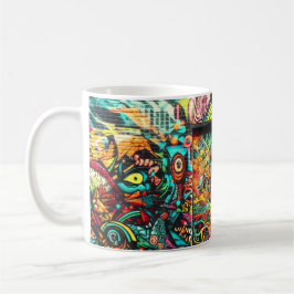 Café Caneca Urban Chaos – Energia Vibrante de Arte de R