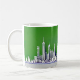 Café Caneca Verde de Natal do Papai Noel sobre a Cidade