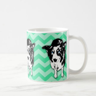 Café Caneca verde monocromática de Chevron border