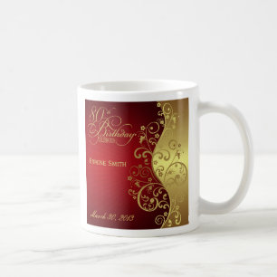 Café Caneca vermelha do favor de festa de aniversário
