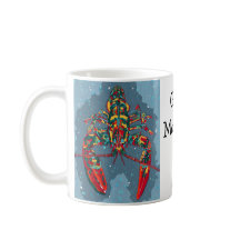 Caneca Vibrante de Lagosta Abstrata