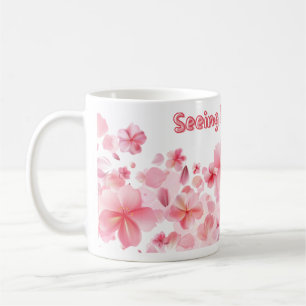 Café Caneca Vida em Rosa, Citação Positiva Caneca de Ca