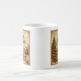 Café caneca vintage de natal para crianças