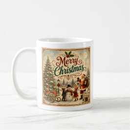 Café caneca vintage de natal para crianças