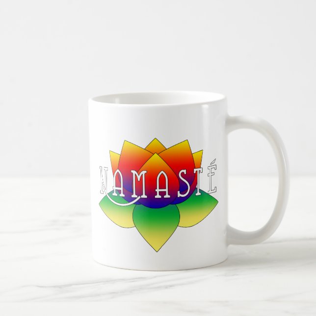 Café Caneca vívida da ioga de Namaste Lotus (Direita)