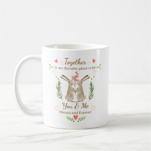 Café Caneca Você & Eu Juntos - Caneca Fofa de Coelho Ca